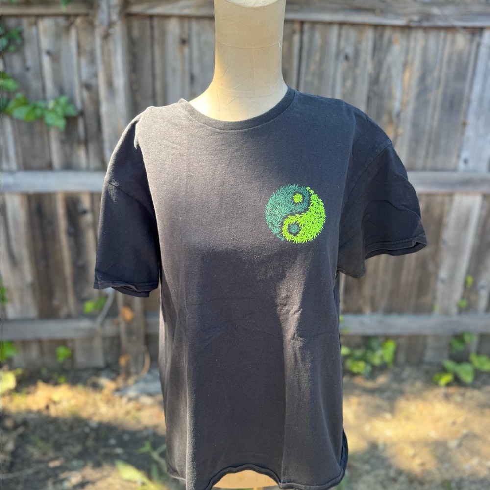 HIPPY 4/20 T-Shirt with Green Yin-Yang Design